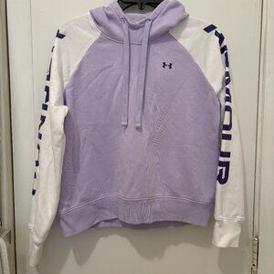 Under Armour: Women's Rival Fleece Colorblock Hoodie; Sz: XS, Clr: Purple/White